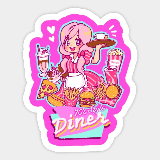 Dinner Sticker by Kate Paints